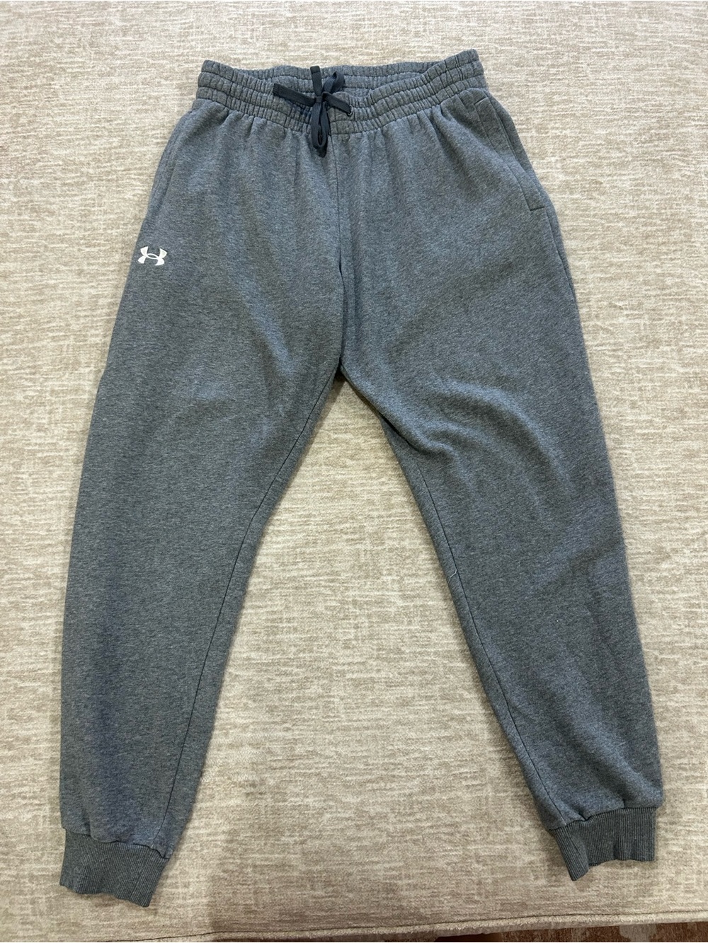Under Armour Charcoal Gray Fleece Joggers with Logo